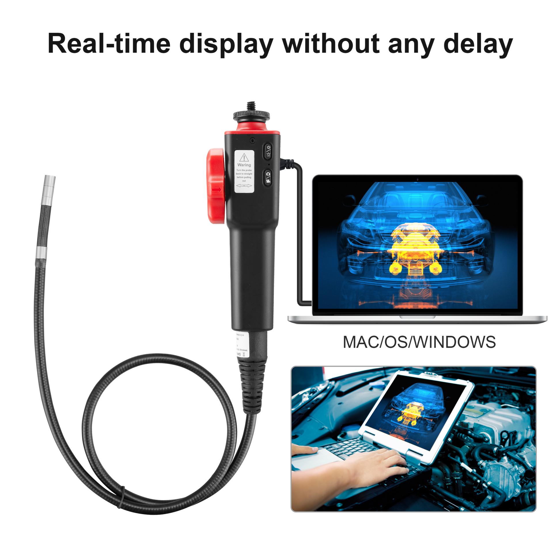 Portable 8.5 MM Borescope with Articulating Head Support OTG Bore Camera HD 2MP Articulating Borescope Factory