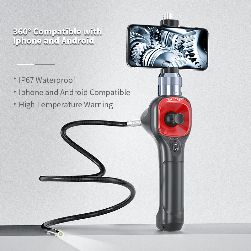 6Mm Borescope Iphone Automotive Steerable Probe 360° 4 Way Articulating Borescope Camera Factoory