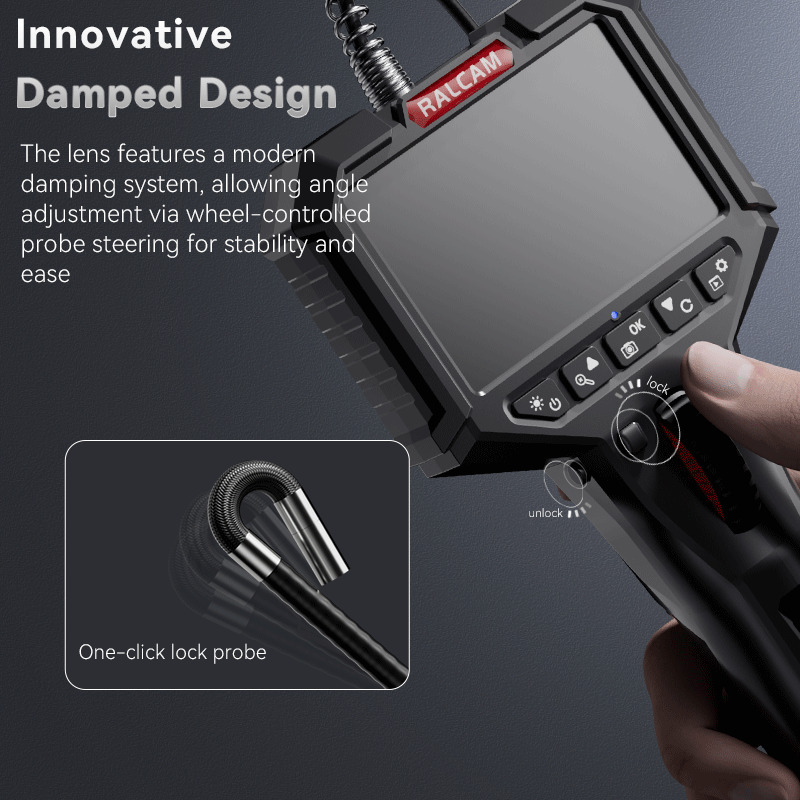 Ralcam 6.2Mm Ip67 Waterproof 180°Articulating Two-Way Borescope Camera With HD Screen Factory
