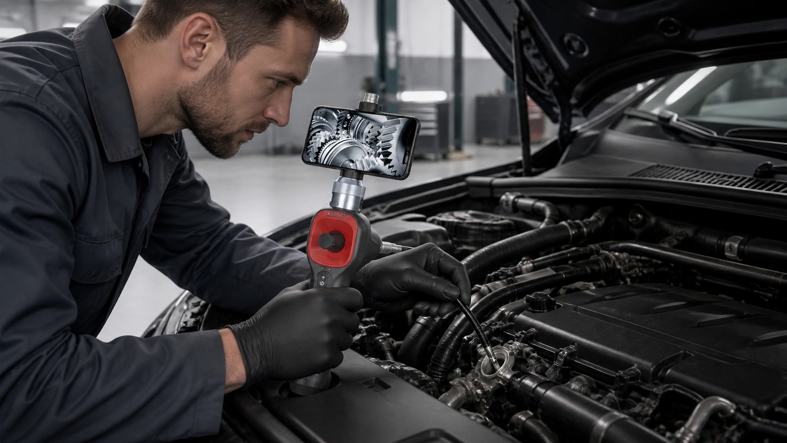 Four-Way Smartphone Borescope for Confined Inspection